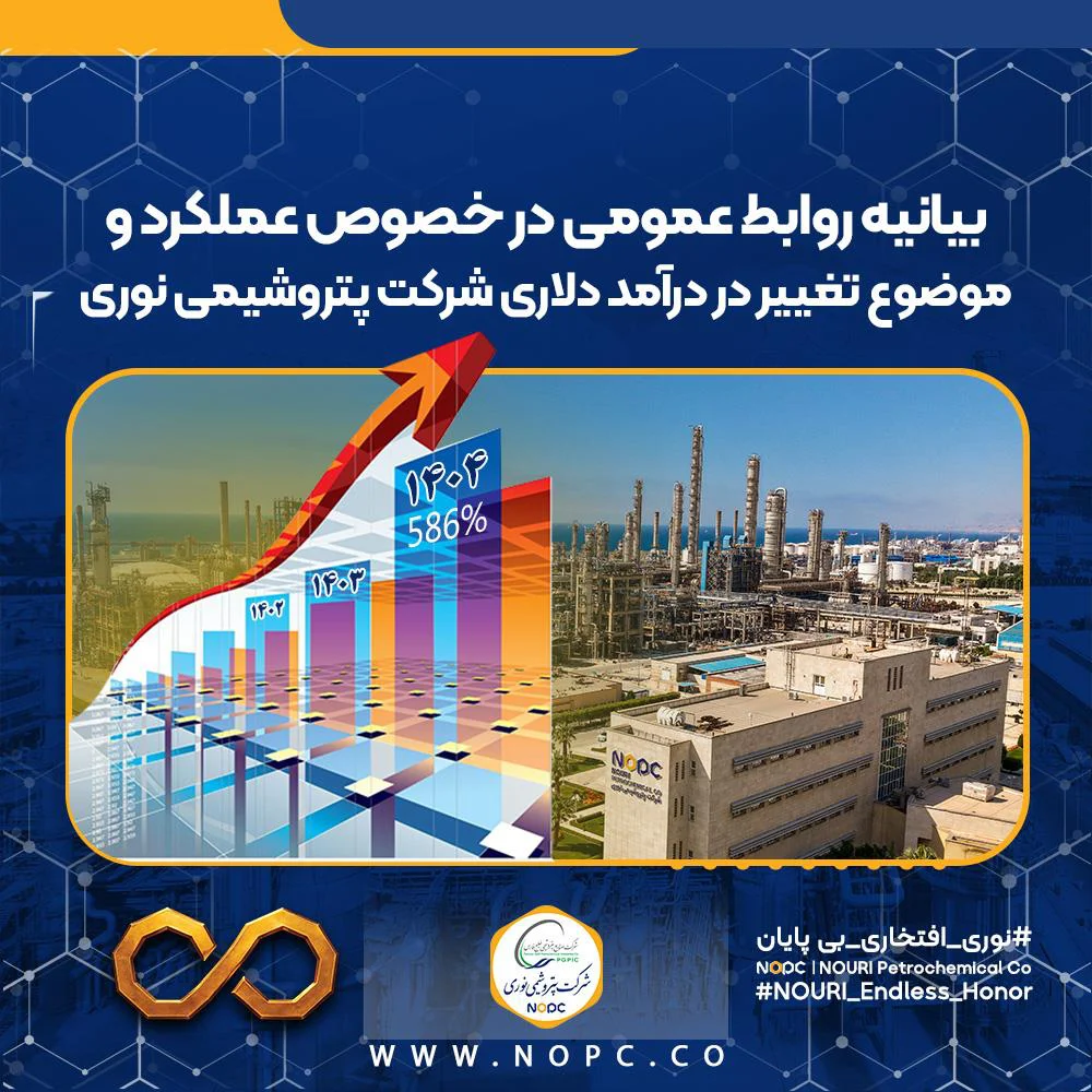بیانیه روابط عمومی پتروشیمی نوری درباره عملکرد مالی و تغییر ترکیب درآمدی شرکت